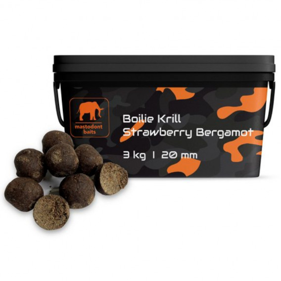 Mastodont Baits Boilies Krill Strawberry Bergamot 3 kg 20 mm-BM01148