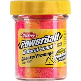 Berkley - Power Bait Extra Scent - Pstruhové Těsto - SÝR Růžovo-oranžová + Glitter 50g