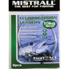 MISTRALL Fluorocarbon leaders 30cm - 15kg(2ks)