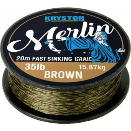 Pletenka Kryston MERLIN   FAST SINKING BRAID 20m / 15lb / 6,8kg - BROWN