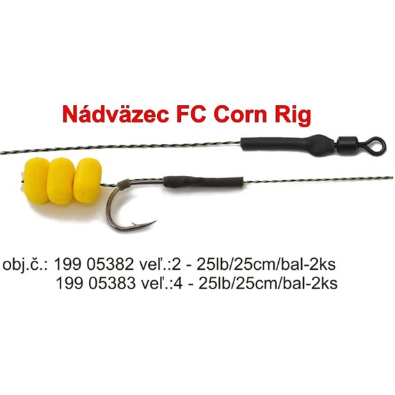 FC Corn Rig návazec 25lb /25 cm / 2 pcs / Weedy green vel.2