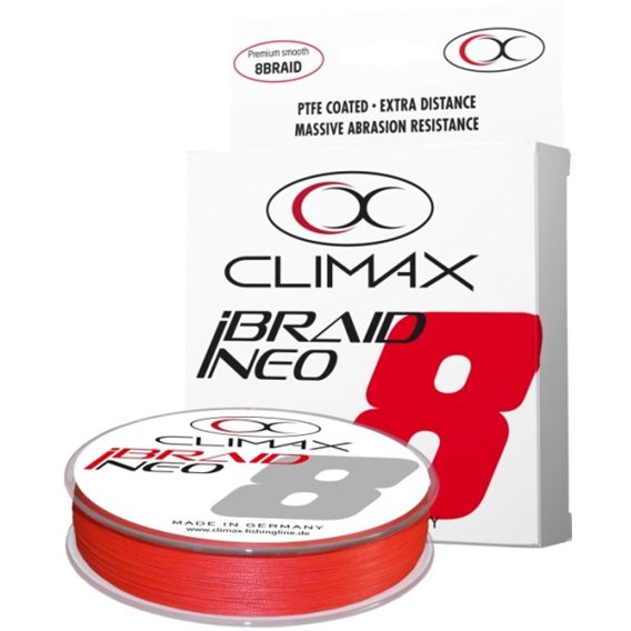 Přívlačová šňůra Climax iBraid NEO fluo-red 135m/0,12mm / 8,5kg