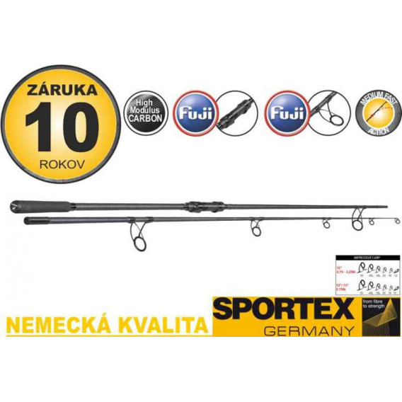 Kaprové pruty Sportex Impressive Carp 2-díl 6ks: 12ft 3,25lbs, 366cm M70