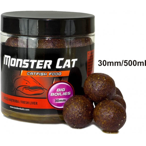 Monster Cat BIG Boilies 30mm/330g Fresh Liver - Játra