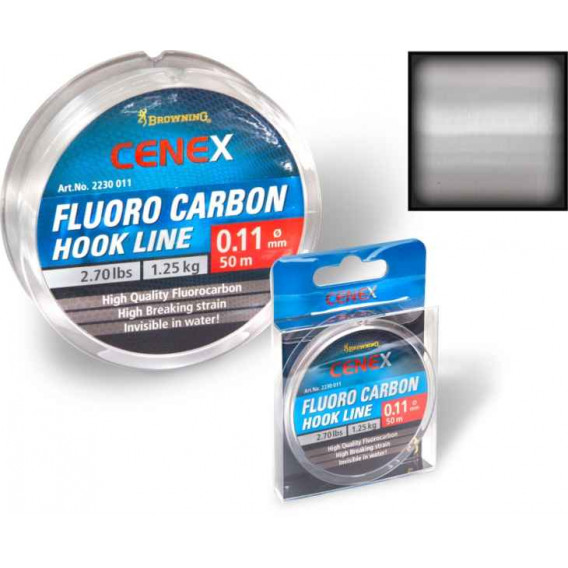 Feeder fluorocarbon Cenex Hook line - průhledný 50m 0,11mm / 1,25kg