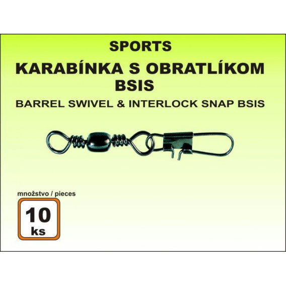 Karabinka s obratlíkem BSIS - 10ks v bal. vel. 8/14kg