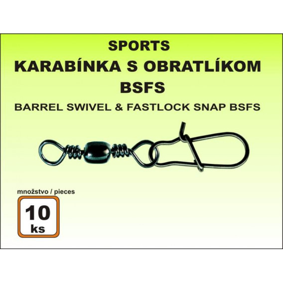 Karabinka s obratlíkem BSIS - 10ks v bal. vel. 8/17kg