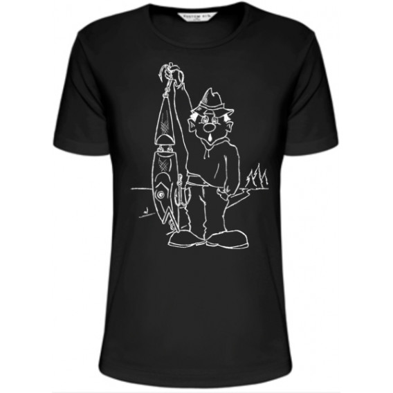 Rybářské tričko - rybář vláčkař s wobblerem M