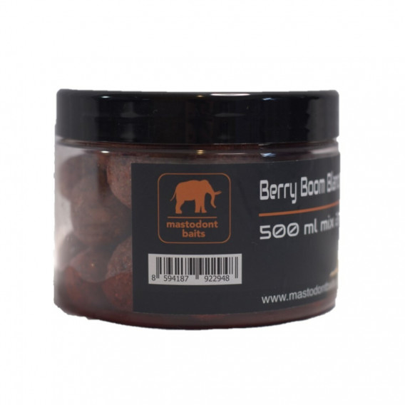 Mastodont Baits Berry Boom Balanced Boilies in dip 500ml mix 20/24mm-BM01105