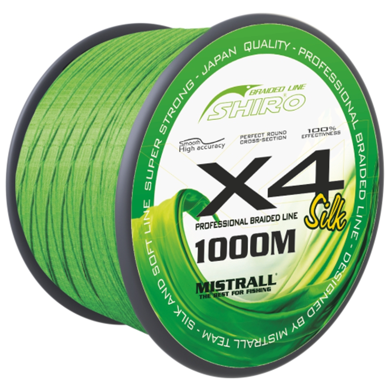 Mistrall šňůra Shiro Braided Line X4 0,19mm 1000m zelená-MZM3421019