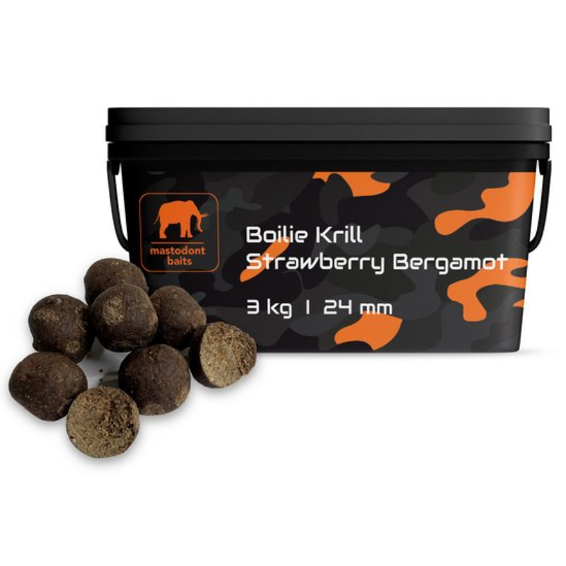 Mastodont Baits Boilies Krill Strawberry Bergamot 3 kg 24 mm-BM01147