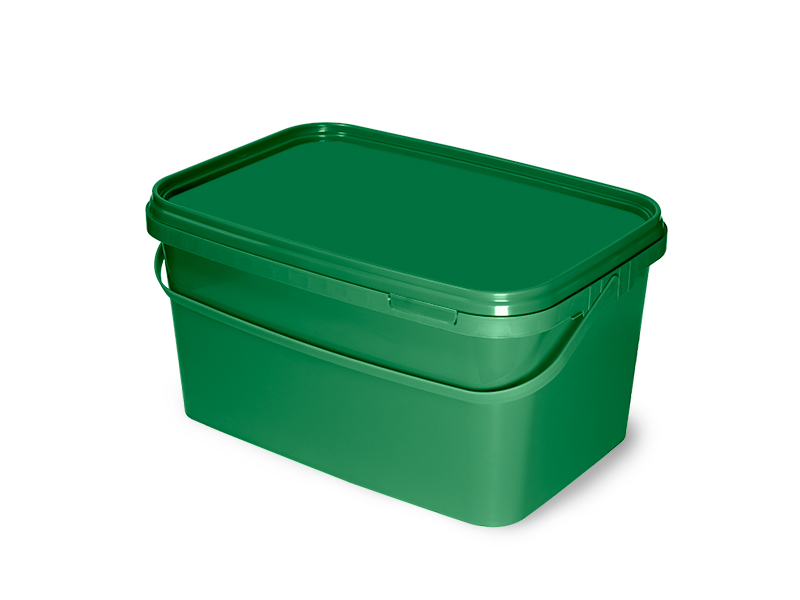 Hranatý kbelík s víkem Delphin CLASSA / zelené-5L