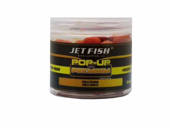 JetFish - Plovoucí boilies Premium clasicc POP-UP 16 mm/60g - CHILLI/ČESNEK