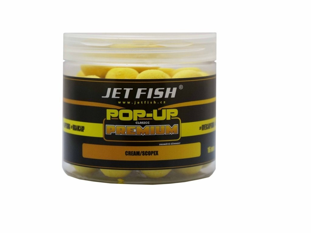 JetFish - Plovoucí boilies Premium clasicc POP-UP 12 mm/40g - CREAM/SCOPEX