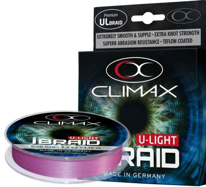 CLIMAX Pletená šňůra iBraid U-Light fluo fialová 135m/0,10mm/7,5kg