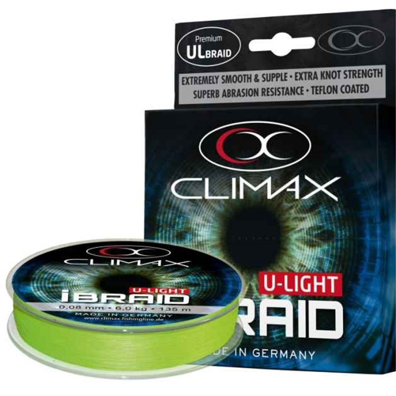 CLIMAX Pletená šňůra iBraid U-Light neon-zelená 135m/0,06mm/4,5kg