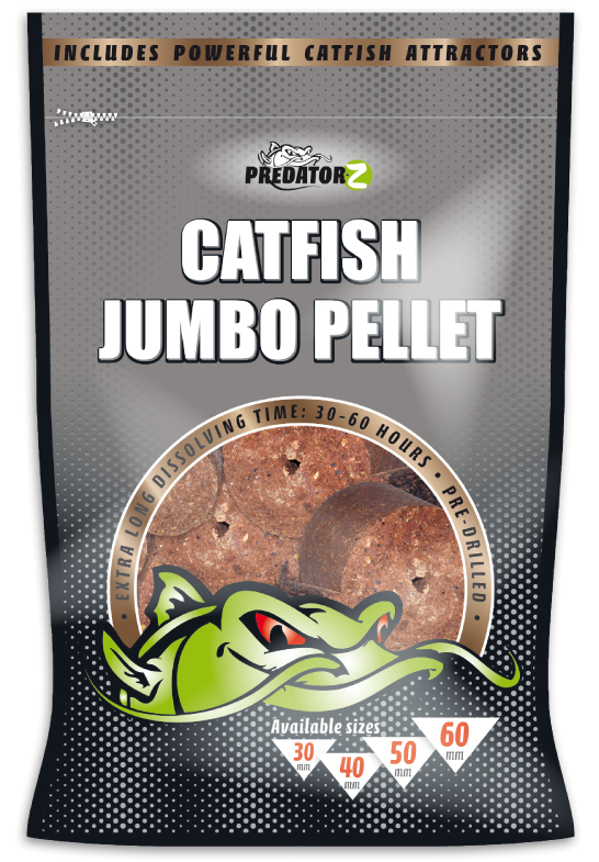 Carp Zoom CatFish Jumbo Pellet 60mm/800g - Sumcové pelety s dírou BLOODY HALIBUT