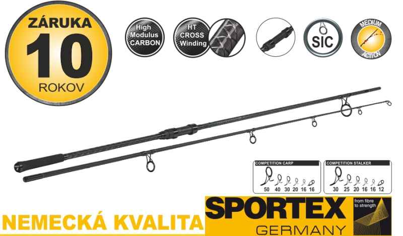 Kaprové pruty SPORTEX Competition Carp CS-4 2-díl 6ks: 12ft/3,00lbs. M80