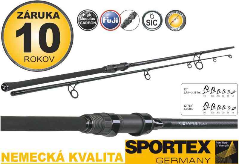 Kaprové pruty Sportex Catapult CS-3 Carp 2-díl 6ks: 12ft 3,00lbs, 366cm M80