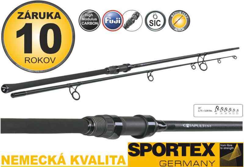 Kaprové pruty Sportex Catapult CS-3 Stalker 2-díl 6ks: 10ft 2,75lbs, 300cm M80