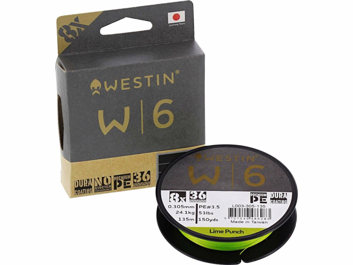 WESTIN - Šňůra W6 8 braid Lime Punch 0,10mm/3,8kg/135m