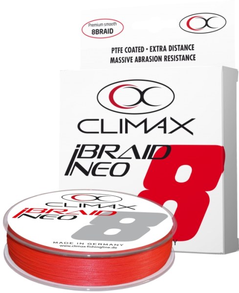 Přívlačová šňůra Climax iBraid NEO fluo-red 135m/0,10mm / 6,7kg