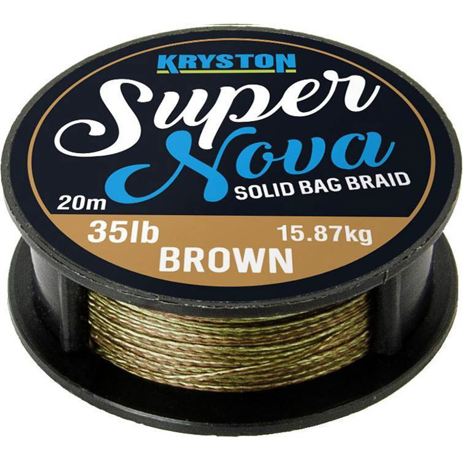 Kryston - Pletená šňůra Super Nova Solid braid 35lb/20m hnědá