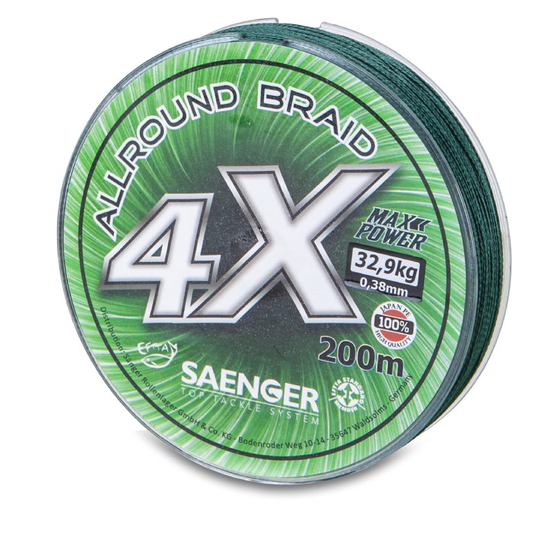 Saenger šňůra 4 X Allround Braid 200 m 0,35 mm zelená-1970235