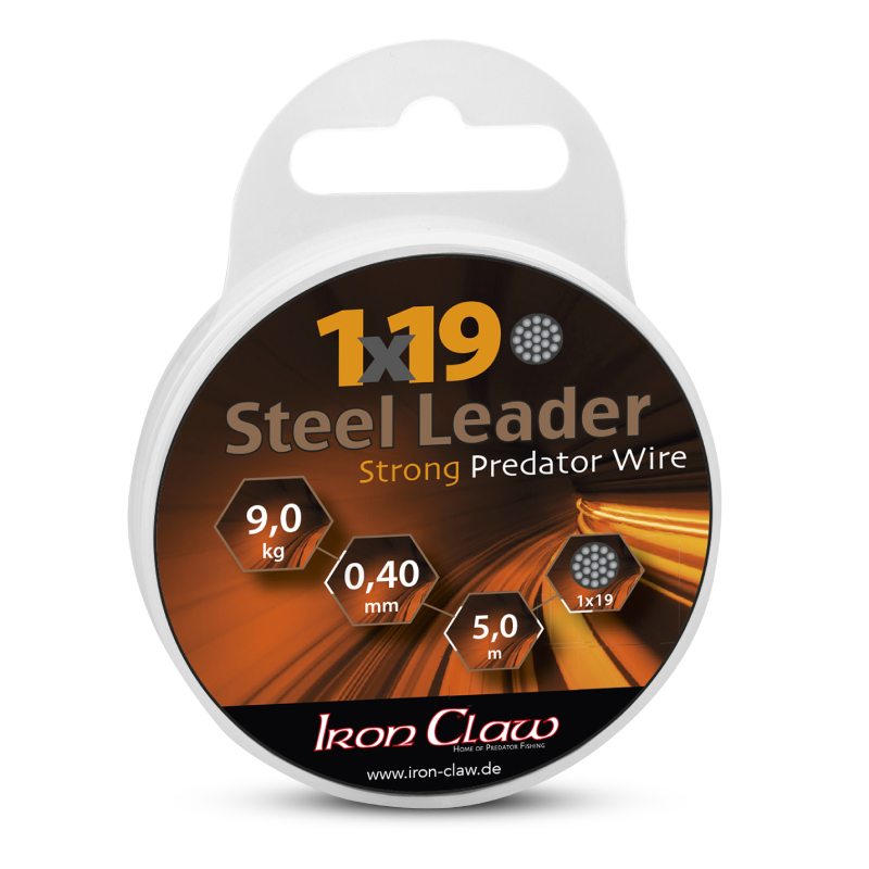 Iron Claw ocelové lanko potažené 1x19, 9 kg černé-8014609
